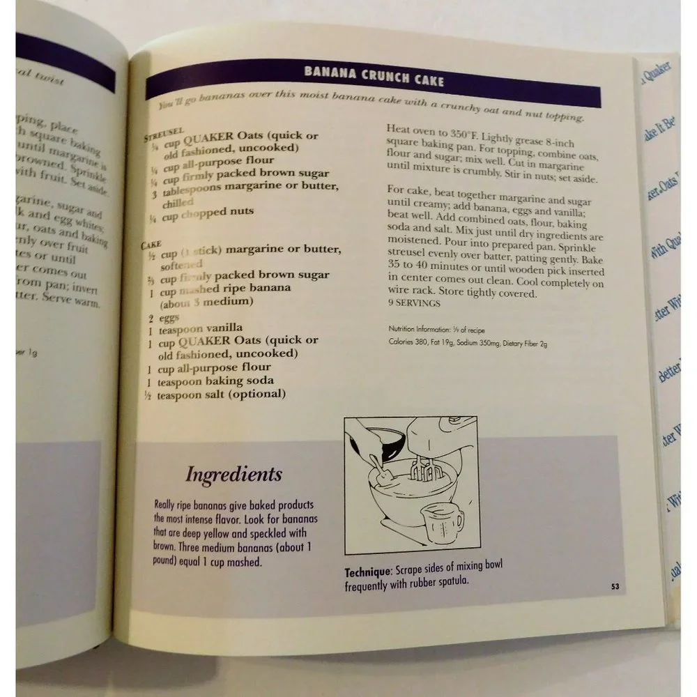 Bake It Better with Quaker Oats Cookbook 1995 Over 50 Recipes Hardcover - Picture 6 of 7
